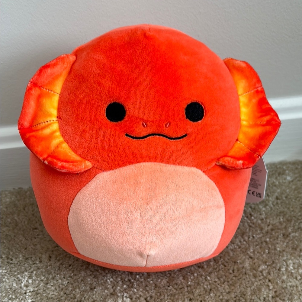 Squishmallow Maxie TheFrilled Neck Lizard Orange Plush Toy with Yellow Accents
